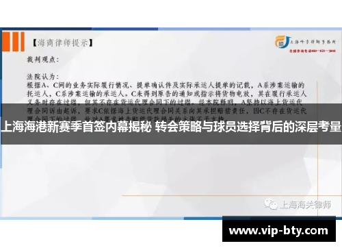 上海海港新赛季首签内幕揭秘 转会策略与球员选择背后的深层考量