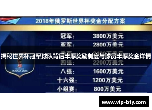 揭秘世界杯冠军球队背后丰厚奖励制度与球员丰厚奖金详情